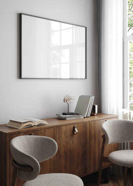 istock Poster frame mockup in modern home interior background 1474794547