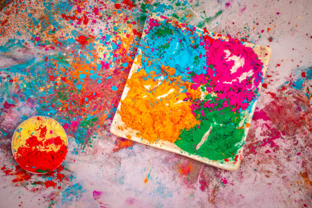 istock holi celebration plat decorated with colors from flat angle 1474794732