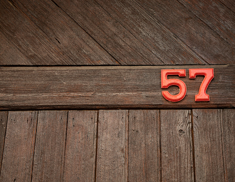 Number on an access door to a house