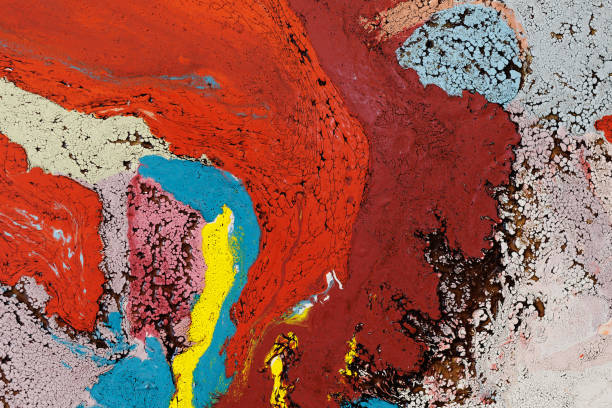 Paint on Gather Canvas: Abstract Art with Orange, Blue and White Hues - Background