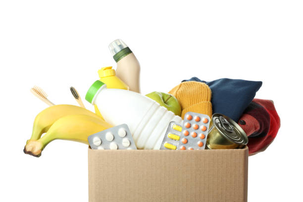 istock Carton donation box isolated on white background 1474797556