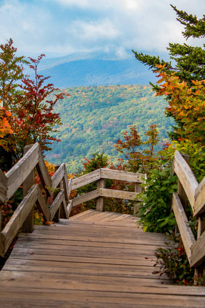 paseo marítimo de rough ridge en blue ridge parkway - grandfather mountain fotografías e imágenes de stock