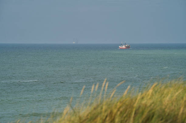 Fisherboat catching fish