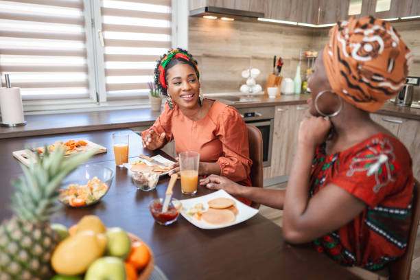 istock Female friends enjoying their breakfast in the kitchen 1474801362