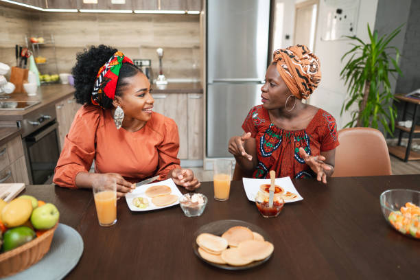 istock Female friends enjoying their breakfast in the kitchen 1474801636