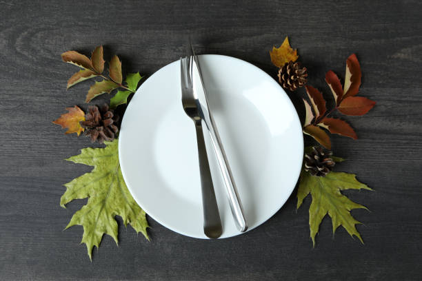 istock Happy Thanksgiving Day composition on dark wooden background 1474804346