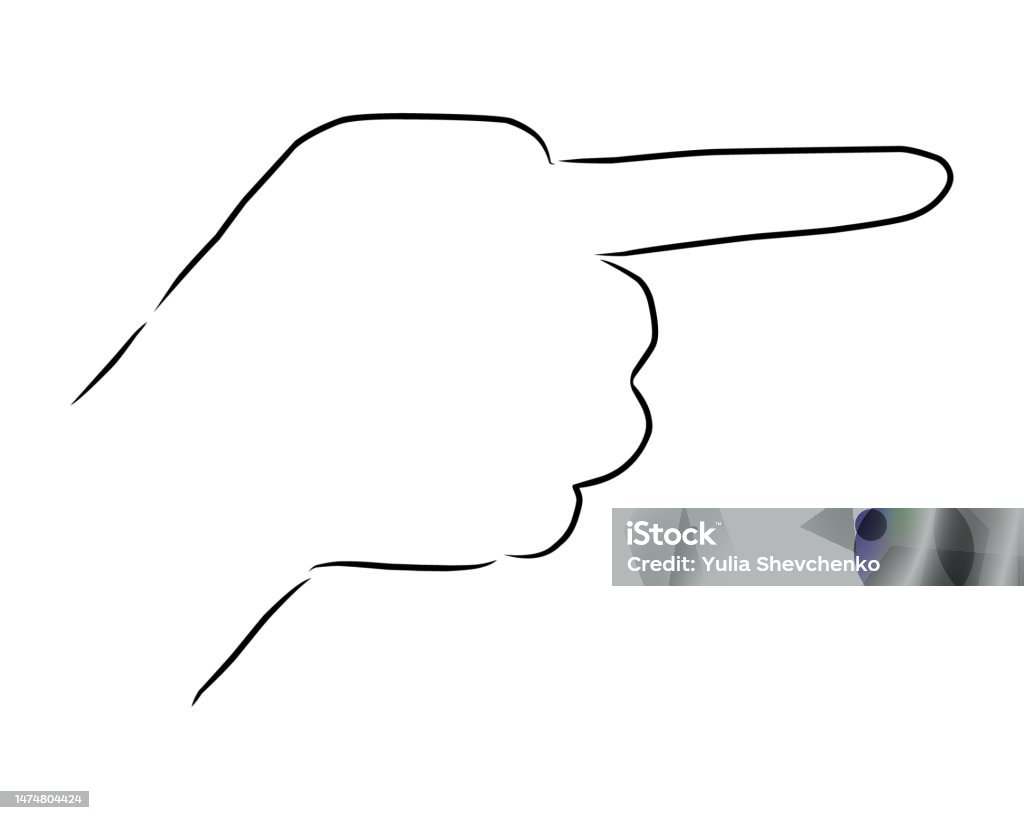 Hand Point Check Vector Hand Points Vector Hand Drawn Sketch Stock Illustration - Download ...