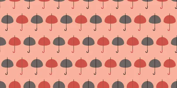 Vector illustration of Umbrella Rows Pattern