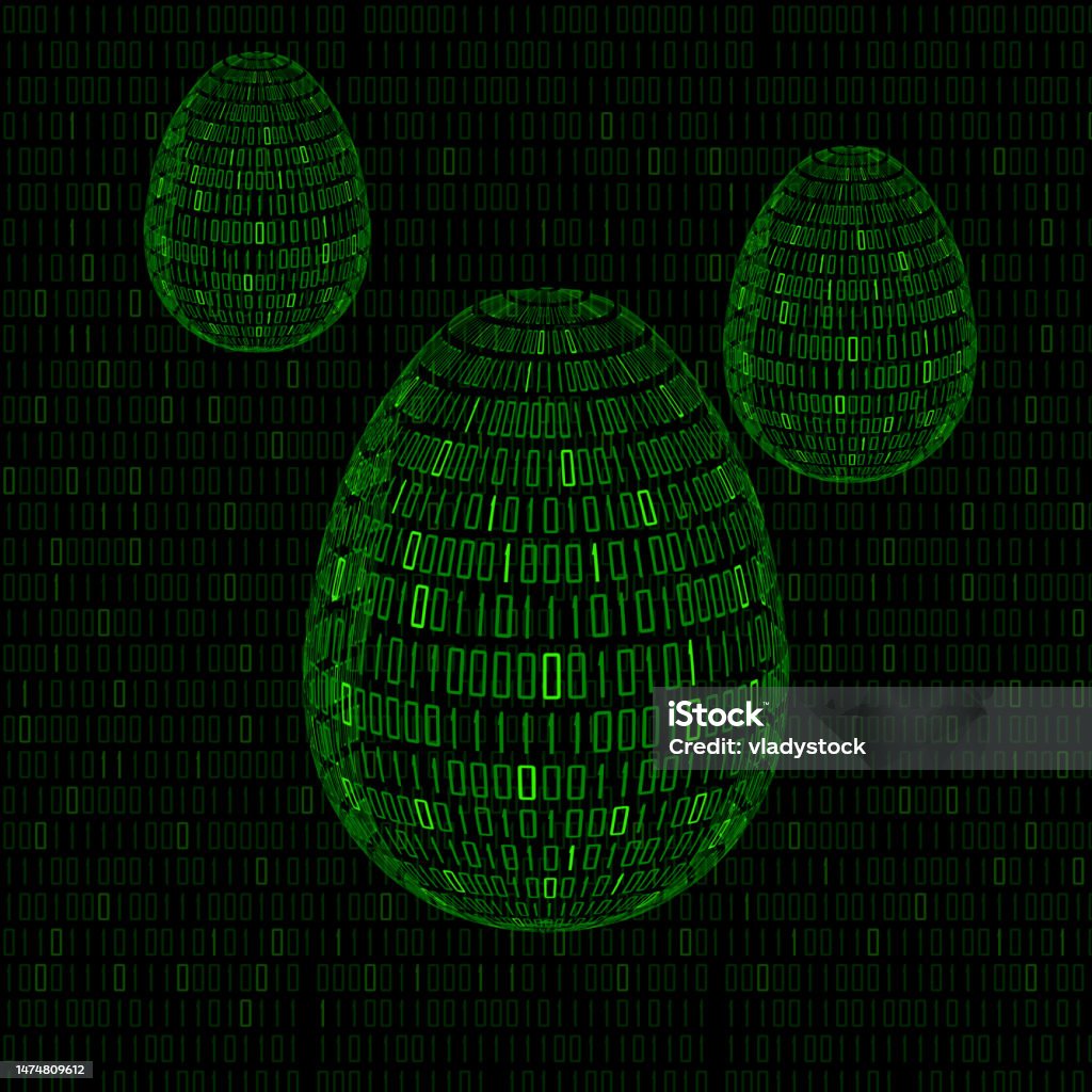 Easter Binary Code Abstract Easter Egg With Binary Code Inside Happy Easter Vector ...