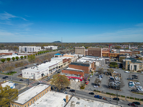 Aerial view of the town of Gastonia, North Carolina