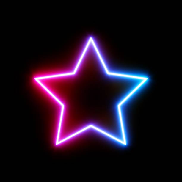 istock 3d rendering UI Star icon with neon light isolated in black background 1474809715