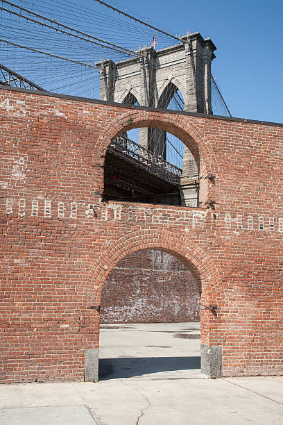 istock Brooklyn Bridge and brick wall New York 147480979