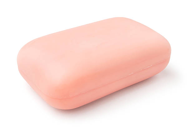 single pink soap single pink soap against white background bar of soap photos stock pictures, royalty-free photos & images