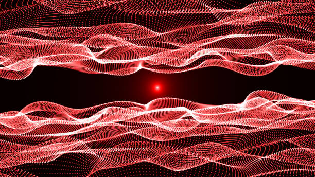 istock double beautiful red particle form, futuristic neon graphic Background, science energy 3d abstract art element illustration, technology artificial intelligence, shape theme wallpaper 1474814131