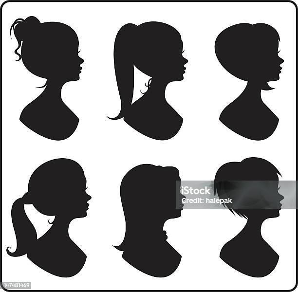 Woman Silhouettes Stock Illustration - Download Image Now - In Silhouette, Long Hair, Women