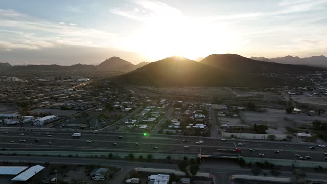 Aerial view of mountains in Tucson, Arizona