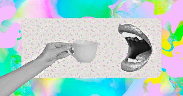 istock Modern photo collage art. Coffee lover, coffee addiction concept 1474815802
