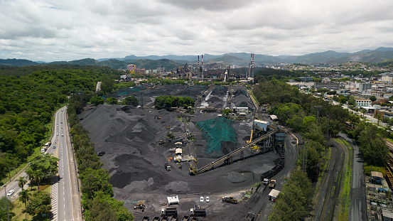 Aerial view of mining company