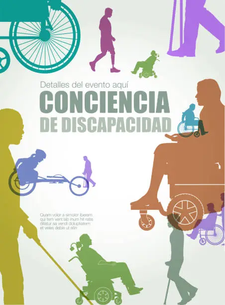 Vector illustration of Disability Awareness Design Template (in Spanish)