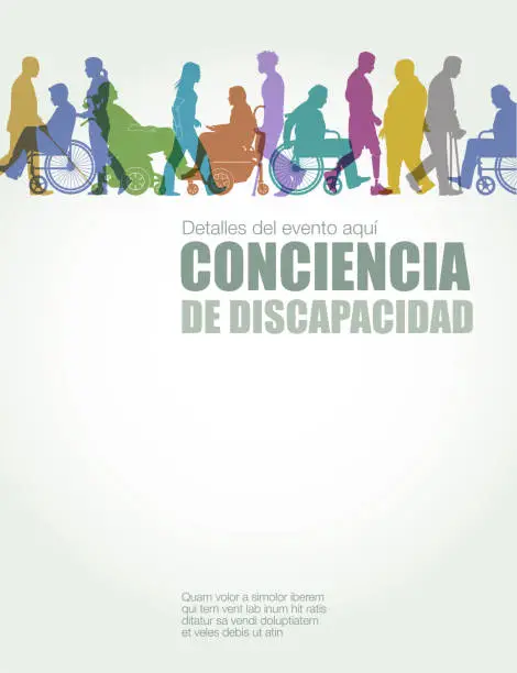 Vector illustration of Disability Awareness Design Template (in Spanish)