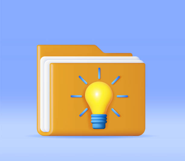 istock 3D Business Folder full of Papers and Idea Bulb 1474817987
