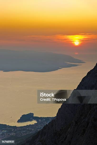 Island Brac And Sunset At Biokovo Croatia Stock Photo - Download Image Now - Beauty In Nature, Brac Island, Cloud - Sky