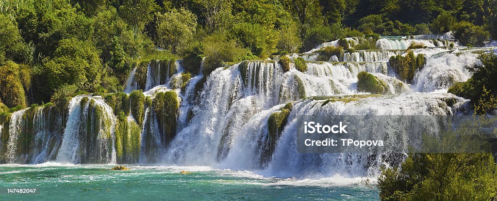 Waterfall KRKA in Croatia Waterfall KRKA in Croatia - nature travel background Croatia Stock Photo