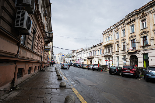 Ivano-Frankivsk, Ukraine - March, 2023: One of street Ivano Frankivsk.