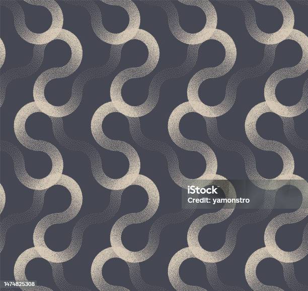 Underground Pattern Line Work Intertwined Curved Wavy Lines Fancy Seamless Pattern Vector Dot Work ...