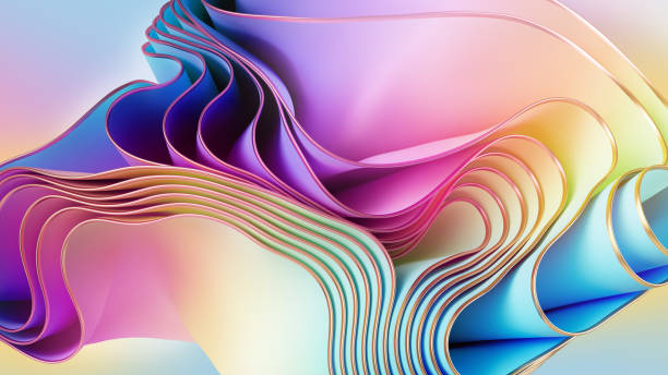 istock 3d render, abstract pastel gradient background with silky drapery folds, layers and curves. Textile waving and fluttering. Modern fashion wallpaper 1474827217