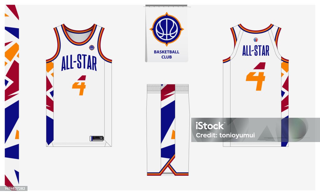 Basketball uniform mockup template and logo Vector Image