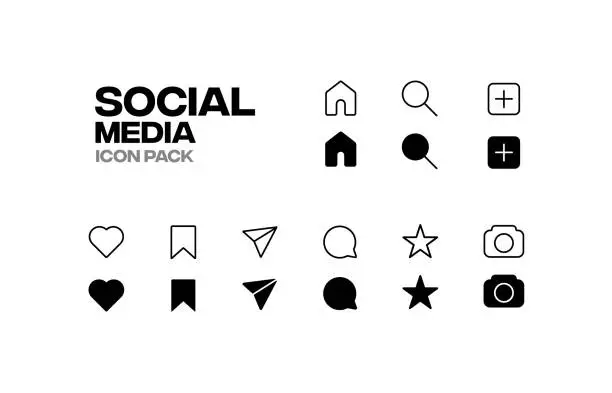 Vector illustration of Social Media Icon Pack