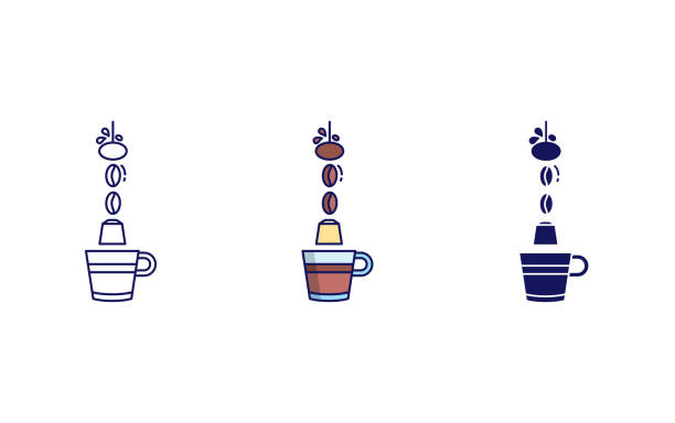 ilustrações de stock, clip art, desenhos animados e ícones de nespresso agit vector icon - nespresso