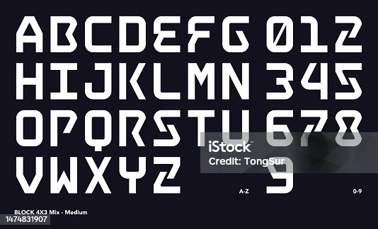 istock Abstract alphabet letters font design, Block 4X3 Mix - Medium 1474831907
