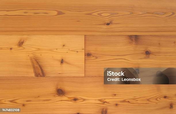 Closeup Of A Polished Larch Board Stock Photo - Download Image Now