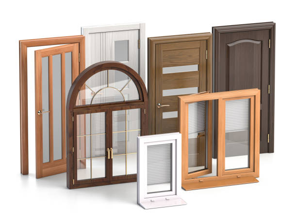 istock Windows and doora of different types isolated on white. 1474833799