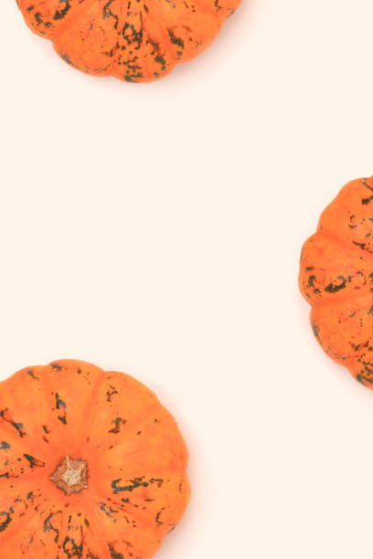 istock Decorative orange pumpkins on a beige background. 1474834994