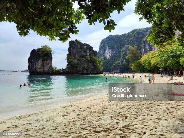 Beach At Hong Island Krabi Province Thailand Stock Photo - Download Image Now - Beach, Cliff, Andaman Sea