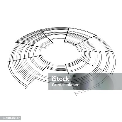 istock 3D perspective circular mesh with dots in connections 1474838519