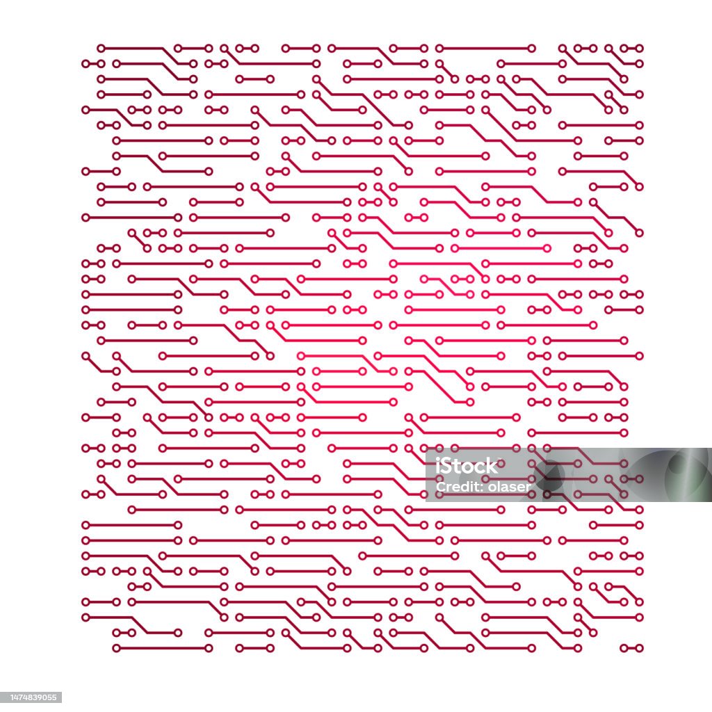 Red Electronics Pattern Red Block Of Wires On Circuit Board Electronics Background Pattern ...