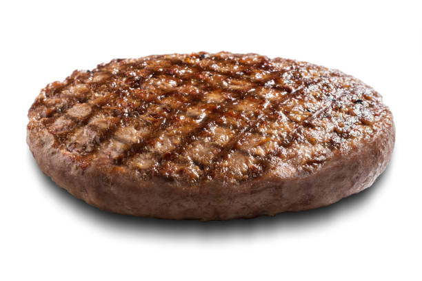 istock Single Beef Burger with Crossed Grill Marks 1474843083