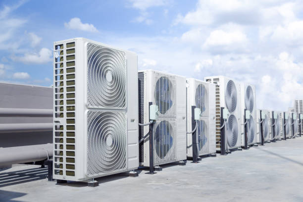 istock Air conditioning outdoor unit compressor install outside the building. 1474843651