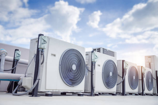 istock Air conditioning outdoor unit compressor install outside the building. 1474843664