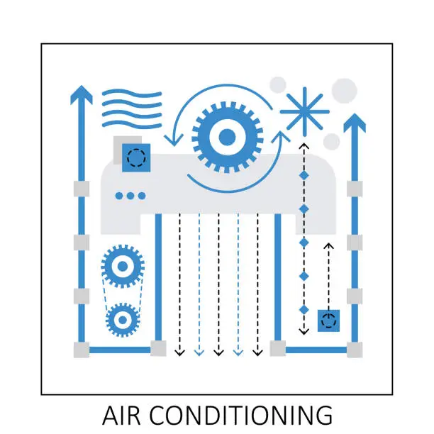 Vector illustration of Hotel room air conditioning