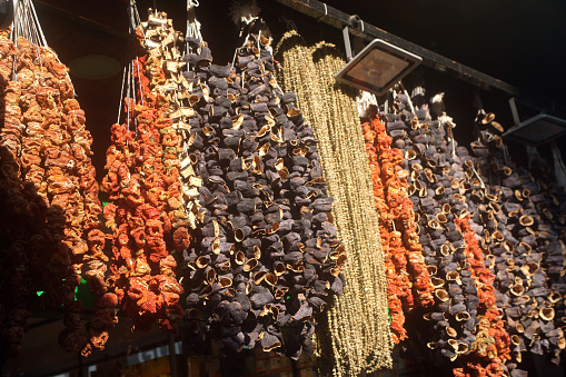 Hanged and dried vegetables