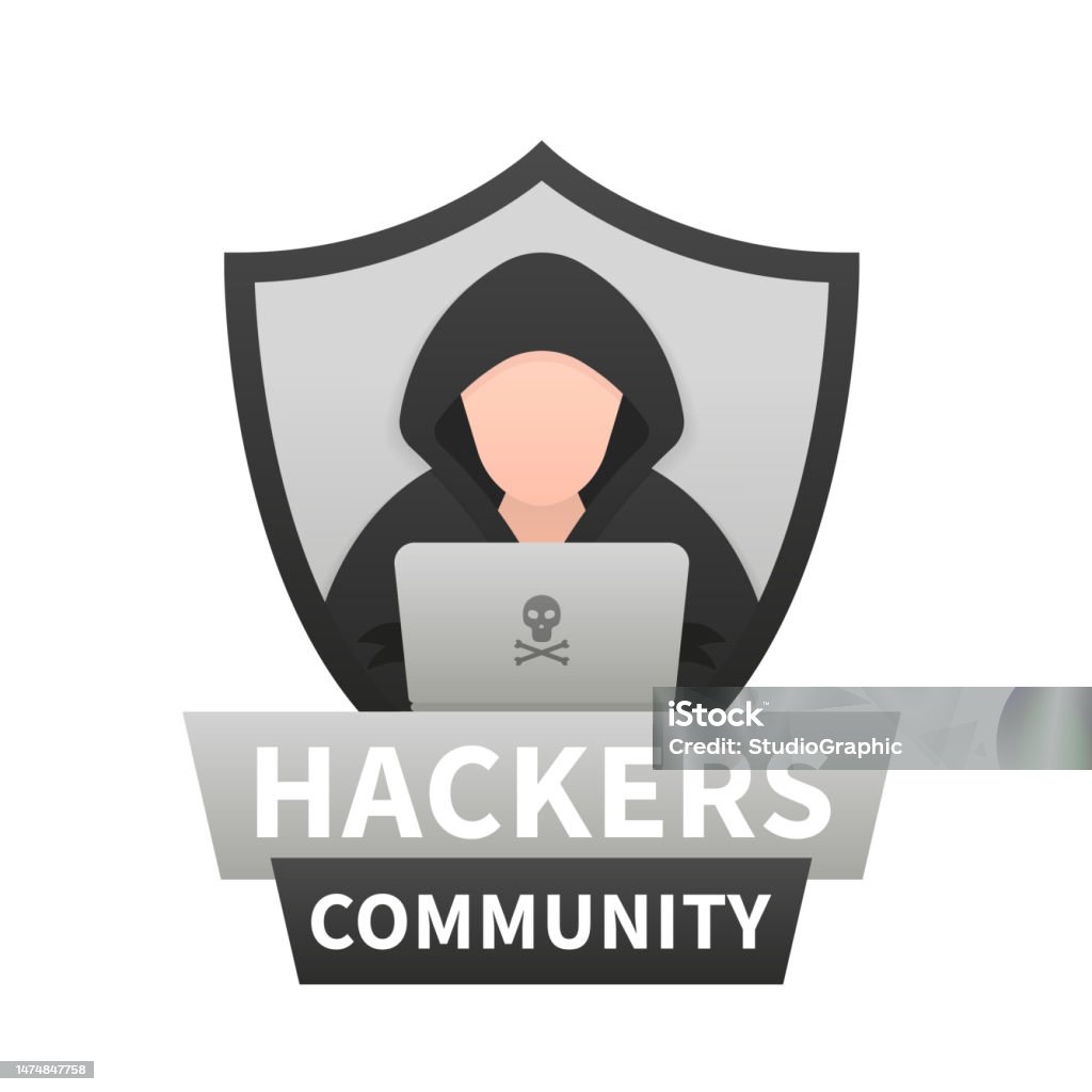 Hacking Form Das Konzept Eines Hackers In Form Eines Schildes Mit Einem Laptop Der ...