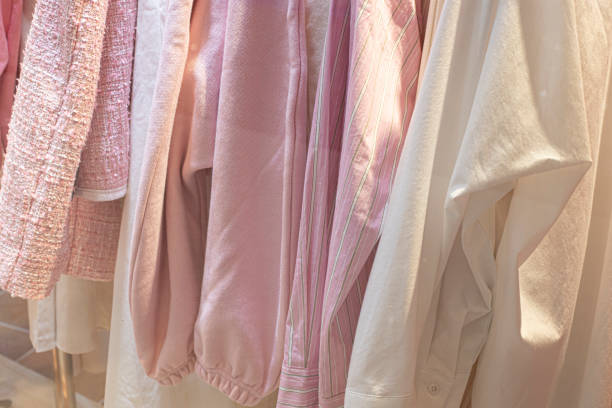 istock Women's pink shirt on a hanger. 1474852083