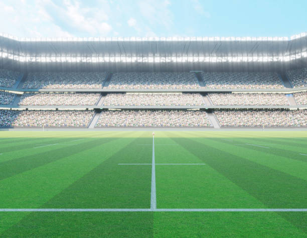 istock Rugby Stadium with Rugby Ball 1474852357