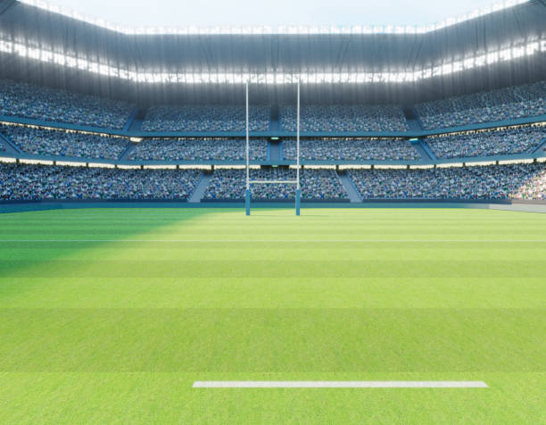 istock Rugby Stadium with Rugby Ball 1474852385
