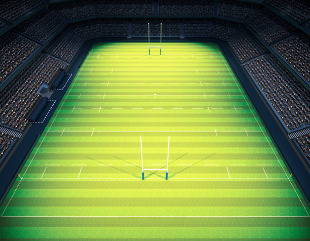 istock Rugby Stadium with Rugby Ball 1474852446